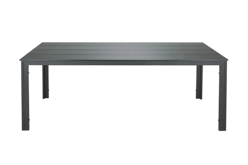 Tunis Stort Rektangulärt Matbord utomhus 205x90 cm i metall och plast - Svart — Comfort Garden