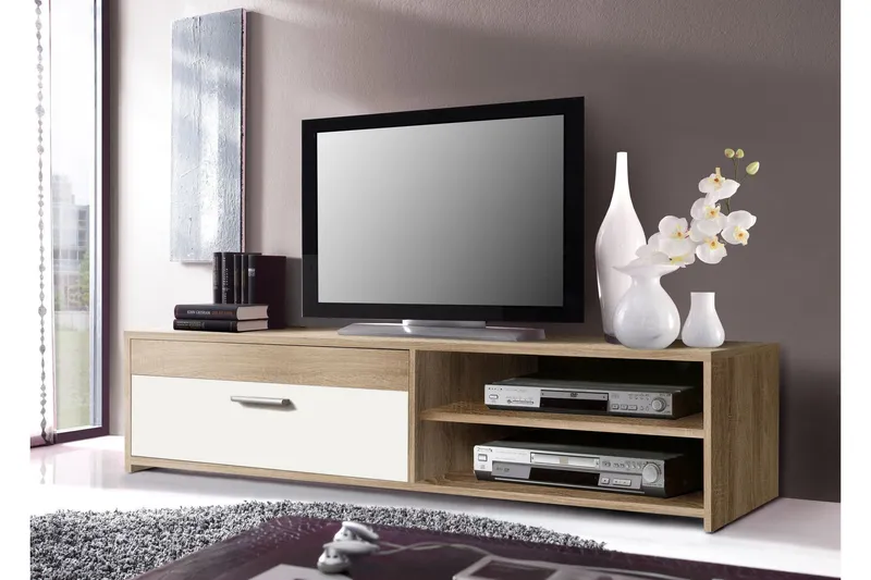 Turino TV-Bänk 120 cm - Brun/Vit — Brun/Vit
