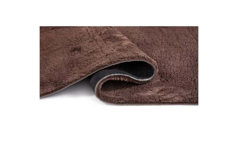 Tvättbar Matta Soft Rund - 120x120 cm, Choklad — KM Home