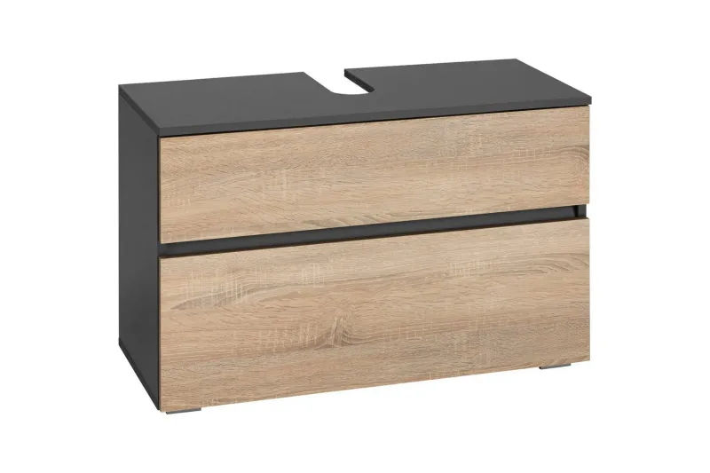 Tvättställsskåp Wisla 80x35x55 cm, Antracit/Ek - 80x35x55 cm, Antracit/Ek — Loft24