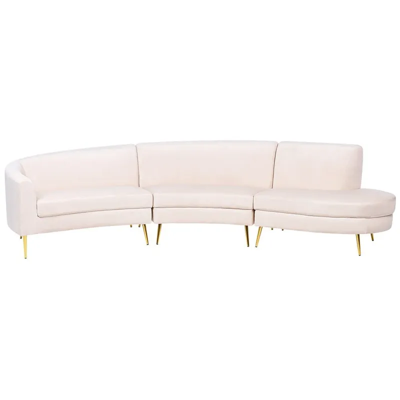 U-formad soffa Moss - Beige, guld — Beige, guld