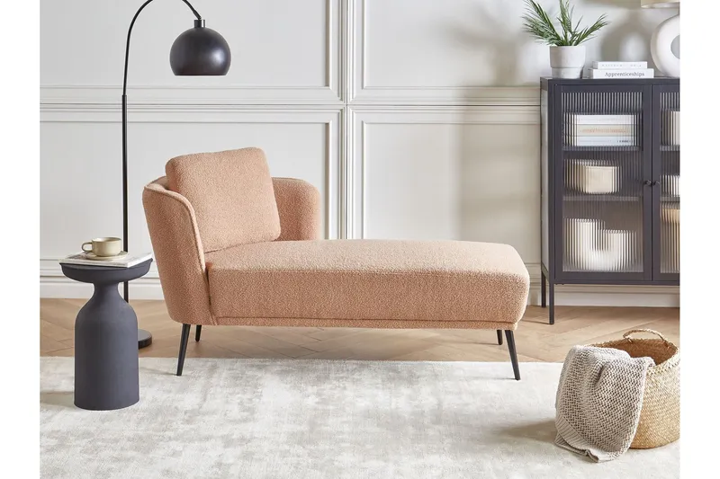 Uklund Schäslong 148 cm Vänster - Beige/Svart — Beige/Svart