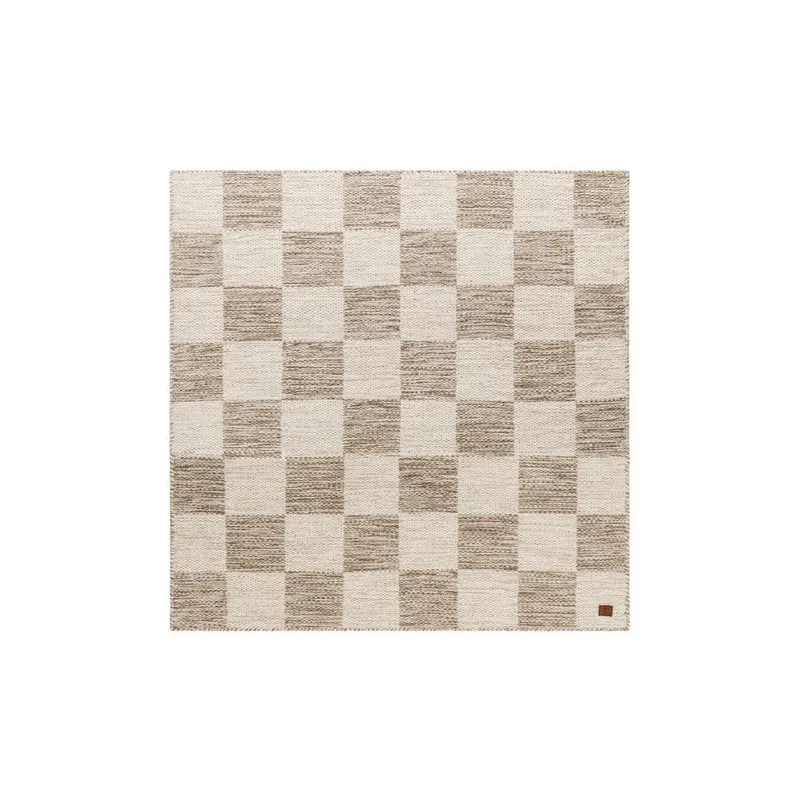 Ullmatta Chessie Kvadrat - 200x200 cm, Mörklinne — KM Home