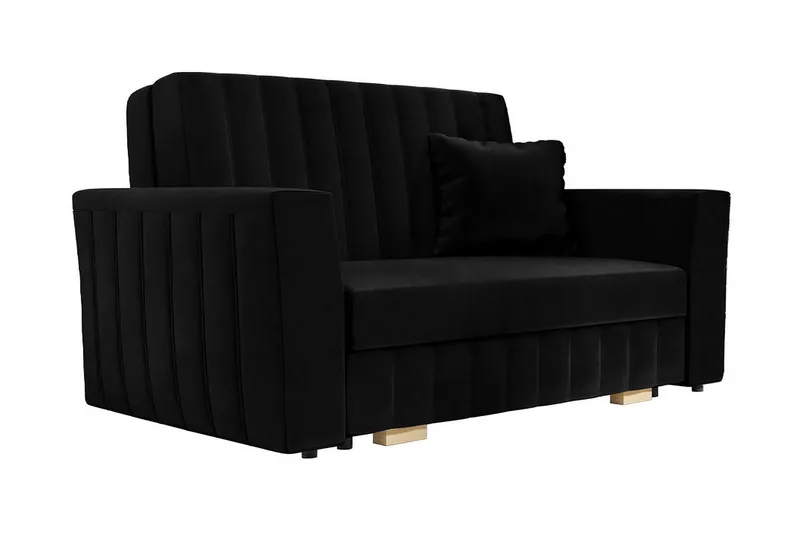 Upperud 2-sits Bäddsoffa - Svart — Svart