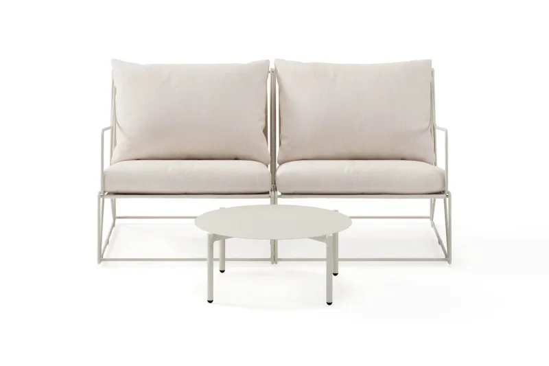 Usteryd Utesoffa 2-sits med Usteryd Soffbord - Beige — Comfort Garden