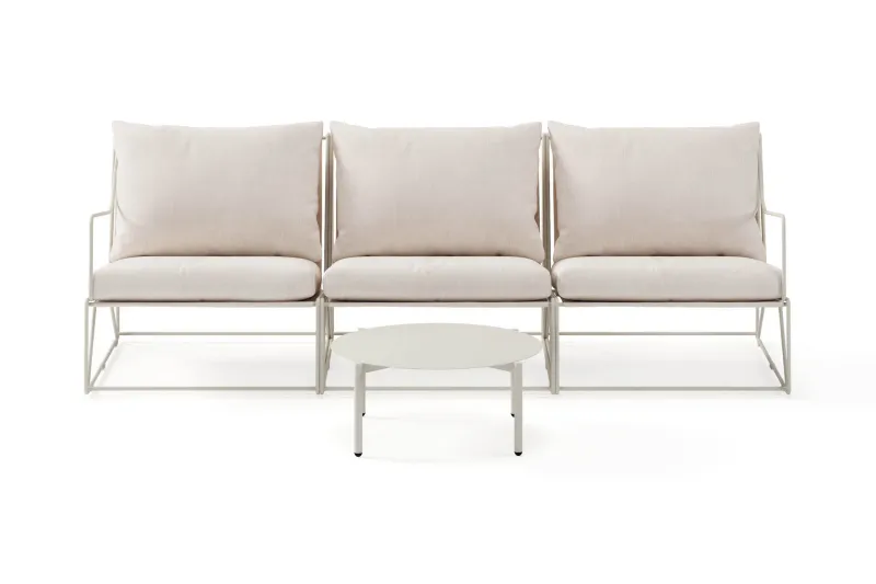 Usteryd Utesoffa 3-sits med Usteryd Soffbord - Beige — Comfort Garden