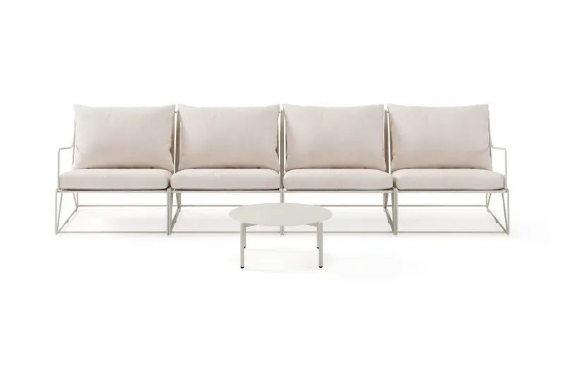 Usteryd Utesoffa 4-sits med Usteryd Soffbord - Beige — Comfort Garden