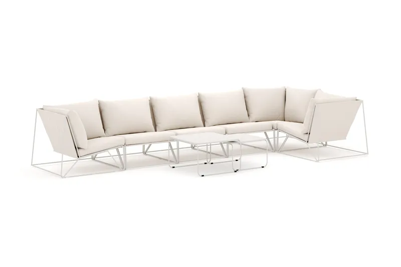Usteryd utomhus hörnsoffa 6-sits vändbar - Beige/Beige — Comfort Garden