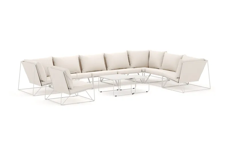 Usteryd utomhus L-soffa 8-sits vändbar med fåtölj - Beige/Beige — Comfort Garden