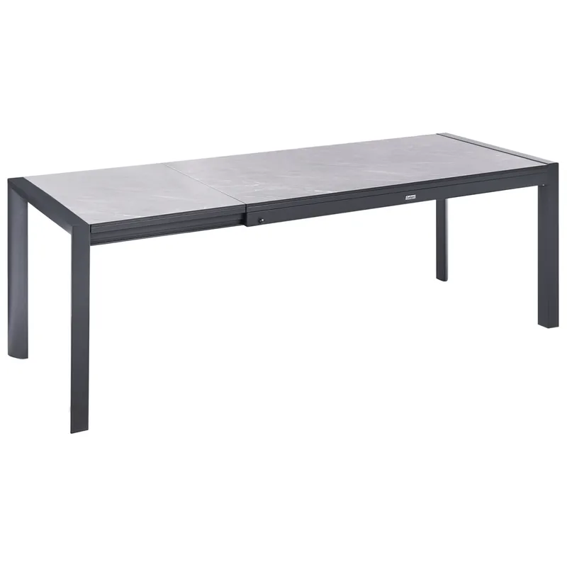 Utdragbart Matbord utomhus Binasco 90x160/220 cm - Grå/Svart — Grå/Svart