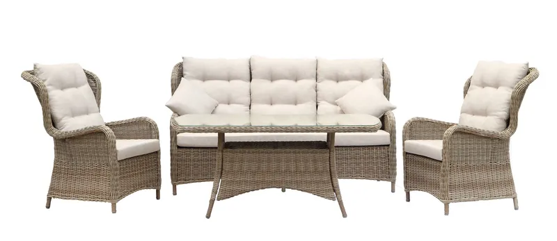 Utemöbelgrupp Orleans recliner-lounge - beige — beige