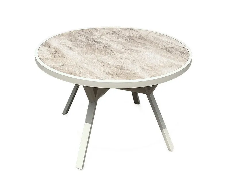 Utomhusbord Palermo rund Ø110 cm - grå/beige — grå/beige