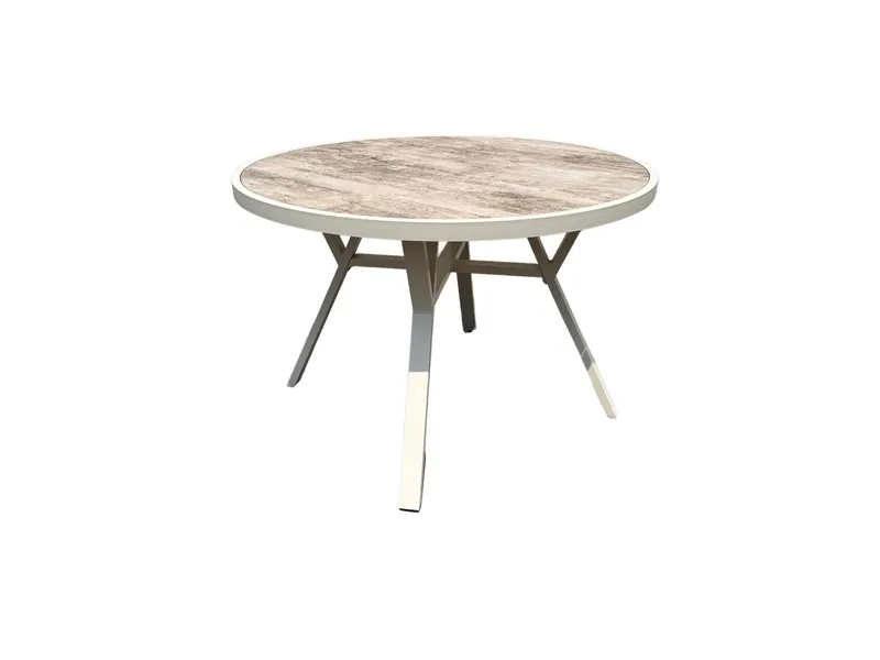 Utomhusbord Palermo rund Ø130 cm - grå/beige — grå/beige