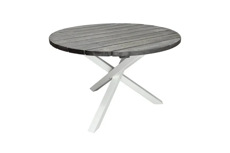 Utomhusbord Scottsdale Runt - Shabby Chic Grå med Vita ben — Shabby Chic Grå med Vita ben