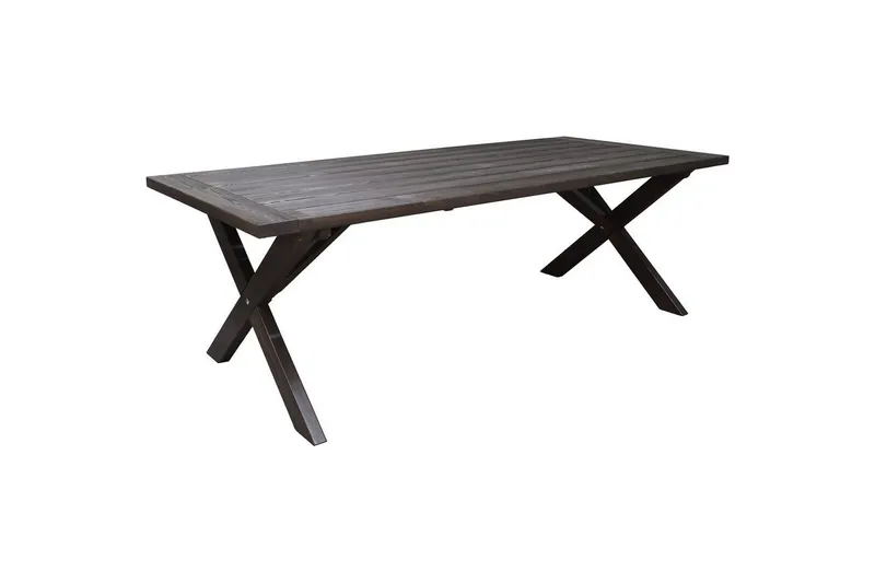 Utomhusmöbelgrupp 220 cm bord & 6 Belize grå stolar Brun - Brun — Brun