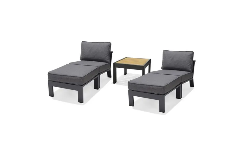 Utomhusmöbelgrupp Lifestyle Garden PALAU 2x sidostol + 2x ottoman + sidobord 60 cm — Lifestyle Garden
