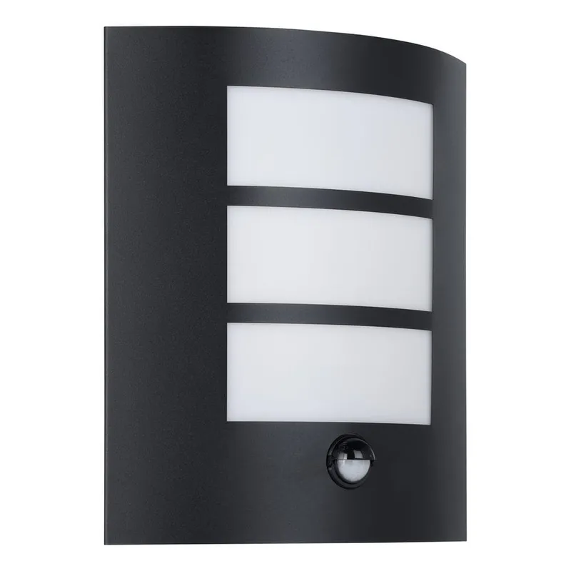Utvändig vägglampa City med sensor - Svart — Svart