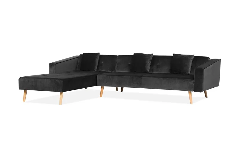 Vadso Hörnsoffa 303 cm - Svart — Svart