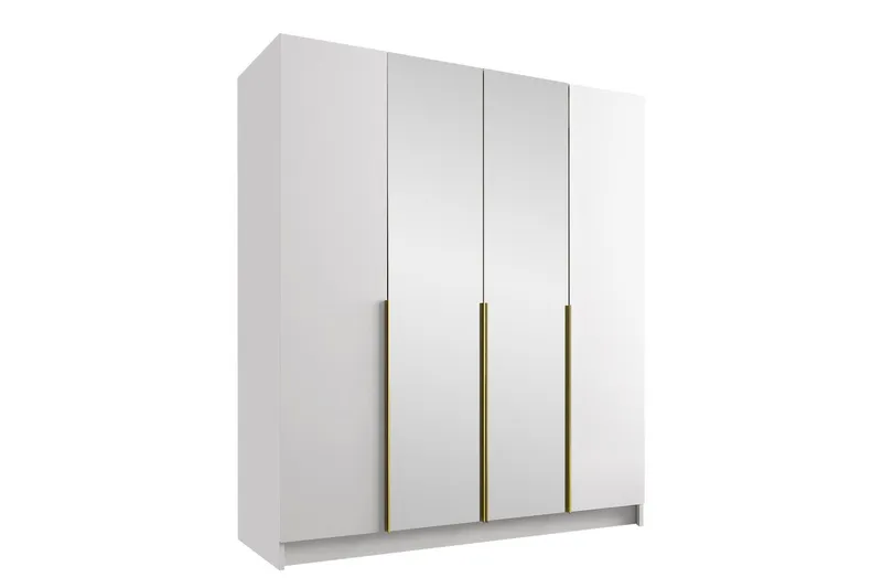 Vadstena Garderob med Spegel 200 cm - Vit/Guld (Art.nr 3063102) — Vit/Guld