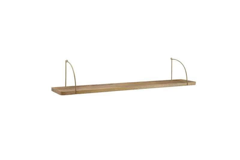 Vägghylla Wohnling massivt trä, metallhänghylla, industriell loftstil 100 cm - 100 cm — Wohnling