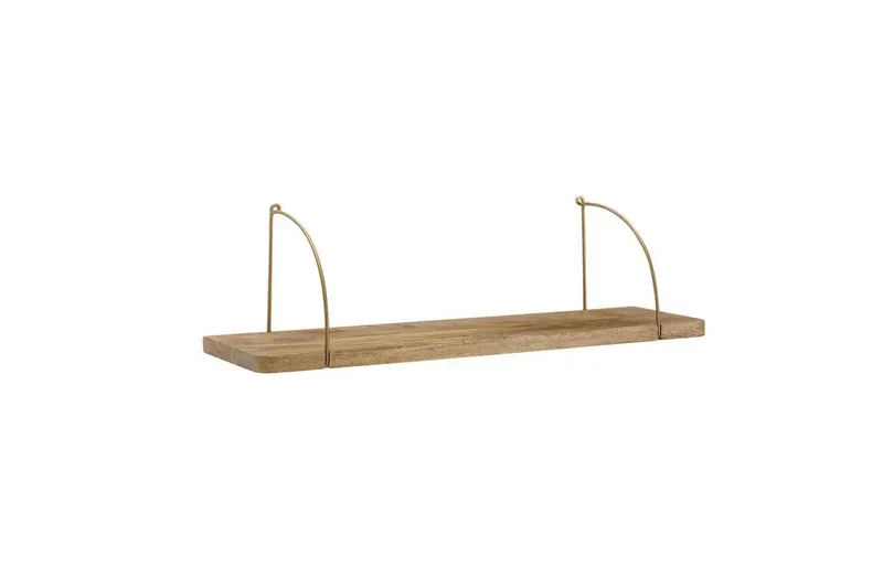 Vägghylla Wohnling massivt trä, metallhänghylla, industriell loftstil 60 cm - 60 cm — Wohnling