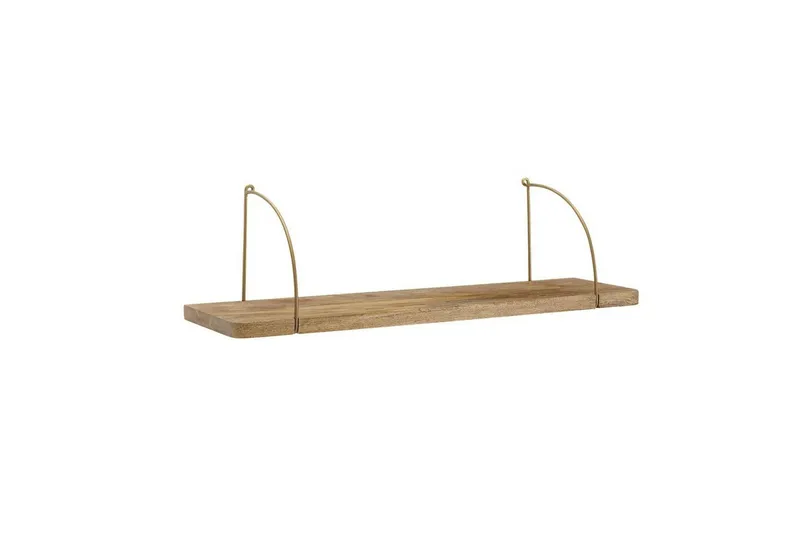 Vägghylla Wohnling massivt trä, metallhänghylla, industriell loftstil 80 cm - 80 cm — Wohnling