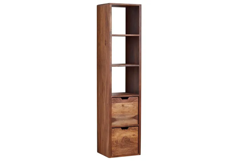 Vägghylla Wohnling Vägghylla i massivt trä, väggmonterad, 2 lådor, 150 cm, lantlig stil — Wohnling
