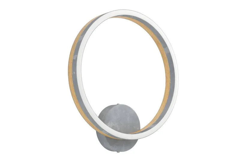 Vägglampa Eglo Cadinaro Grå/Trä Rund — Eglo