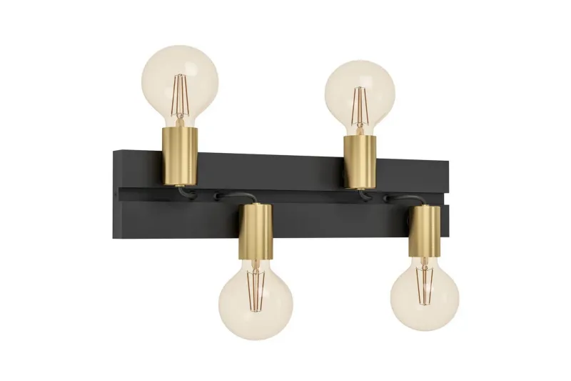Vägglampa Eglo Macchione - Svart/Mässing — Eglo