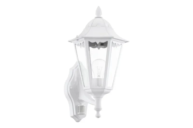 Vägglampa Utebelysning Eglo Navedo med Sensor Vit Klar - Vit — Eglo