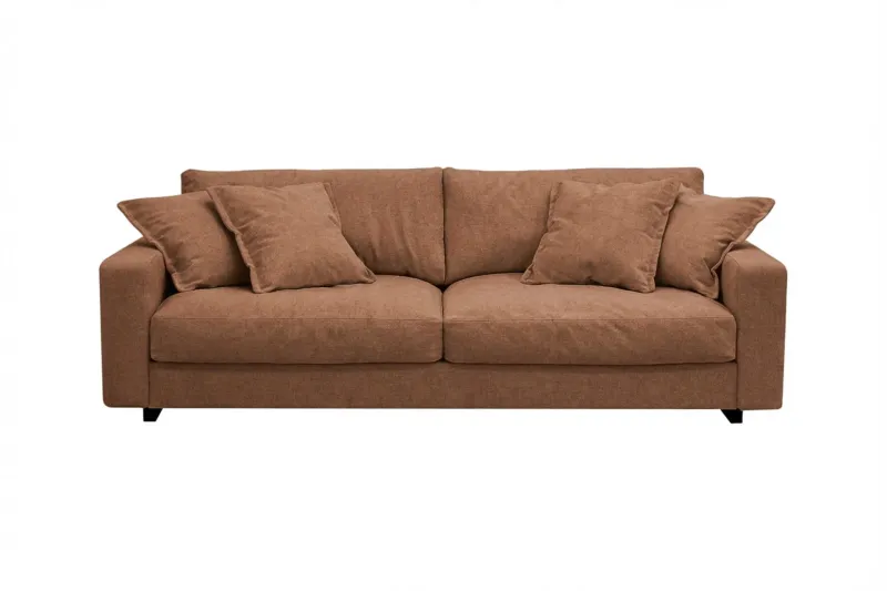 Valencia Extra Djup 3-sits Soffa i Chenille - Rostbrun — Scandinavian Choice