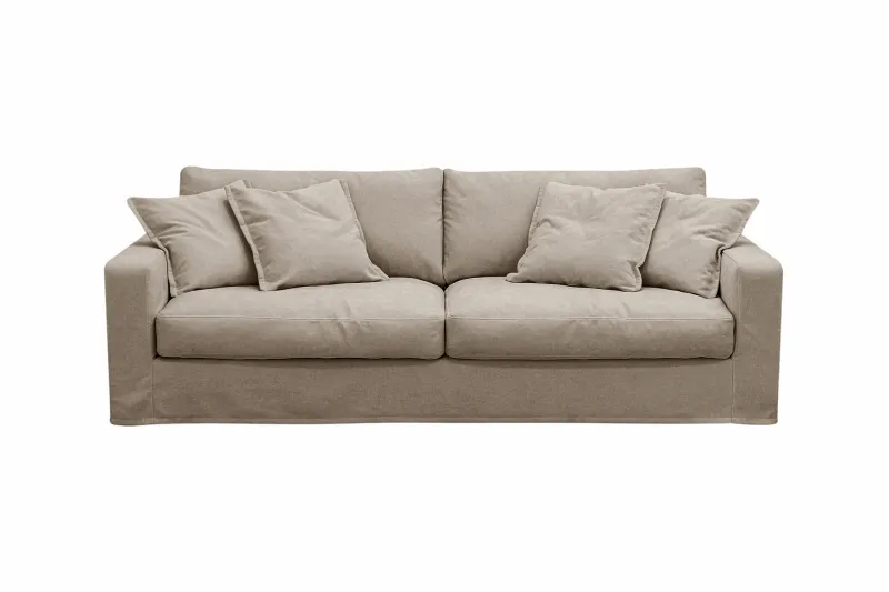 Valencia Extra Djup 3-sits Soffa med avtagbar och tvättbar klädsel - Brun — Scandinavian Choice