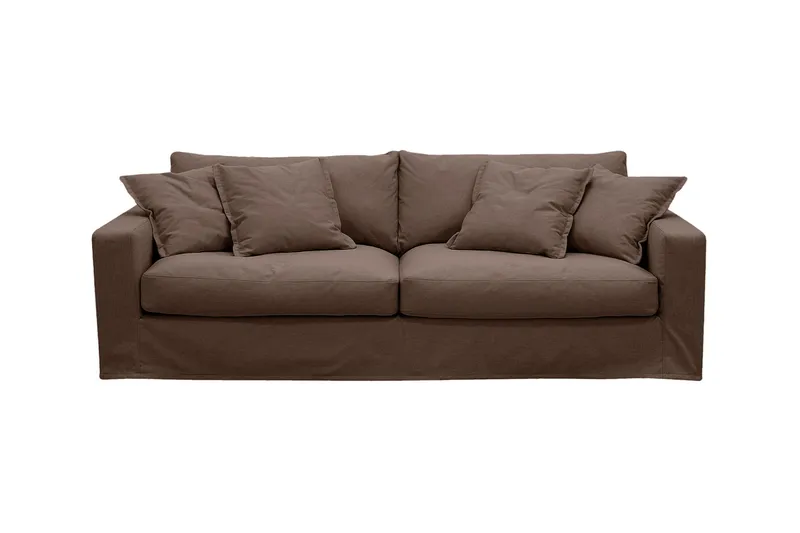 Valencia Extra Djup 3-sits Soffa med avtagbar och tvättbar klädsel - Mörkbrun (Art.nr 3427827) — Scandinavian Choice