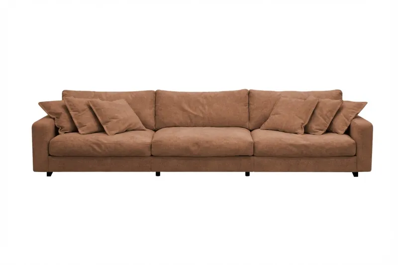 Valencia Extra Djup 5-sits Soffa i Chenille - Rostbrun — Scandinavian Choice