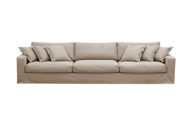 Valencia Extra Djup 5-sits Soffa med avtagbar och tvättbar klädsel - Ljusbrun — Scandinavian Choice
