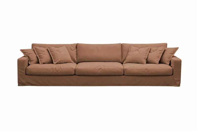 Valencia Extra Djup 5-sits Soffa med avtagbar och tvättbar klädsel - Rostbrun — Scandinavian Choice