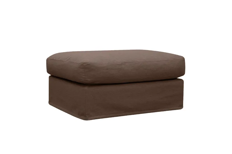 Valencia Fotpall med avtagbar och tvättbar klädsel - Mörkbrun (Art.nr 3427848) — Scandinavian Choice