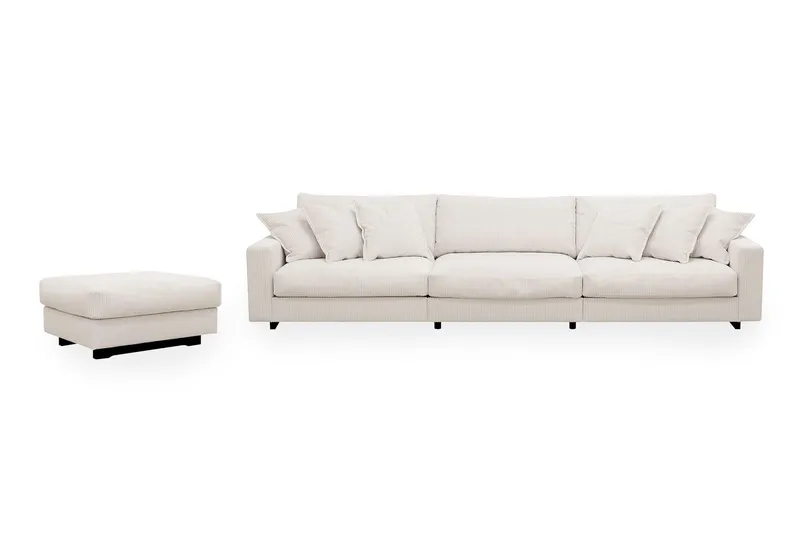 Valencia Soffgrupp Extra Djup 5-sits Soffa + Fotpall - Offwhite — Scandinavian Choice