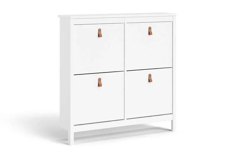 Vallvidera Skoskåp 25x102 cm - Vit/Natur — Scandinavian Choice