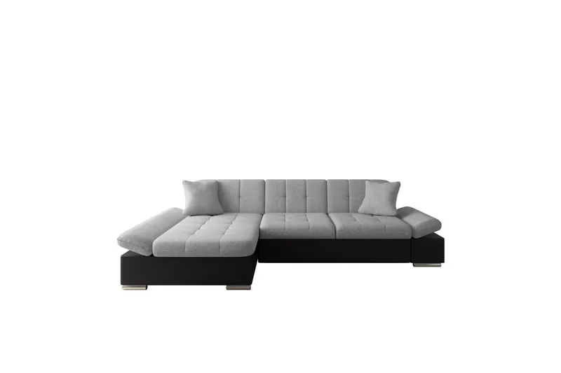 Vananda Soffa med Divan 3-sits i Konstläder - Svart/Grå (Art.nr 3079392) — Svart/Grå