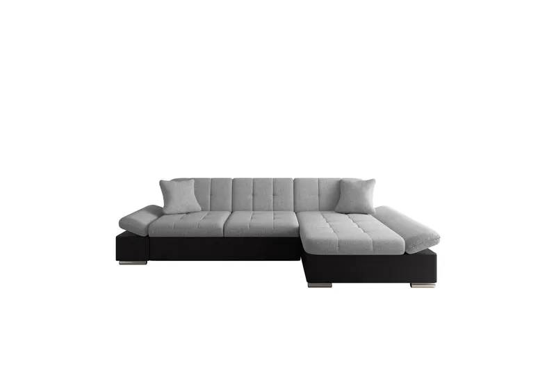 Vananda Soffa med Divan 3-sits i Konstläder - Svart/Grå (Art.nr 3079391) — Svart/Grå