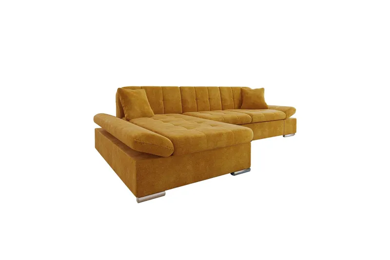 Vananda Soffa med Divan 3-sits i Sammet - Gul (Art.nr 3079790) — Gul