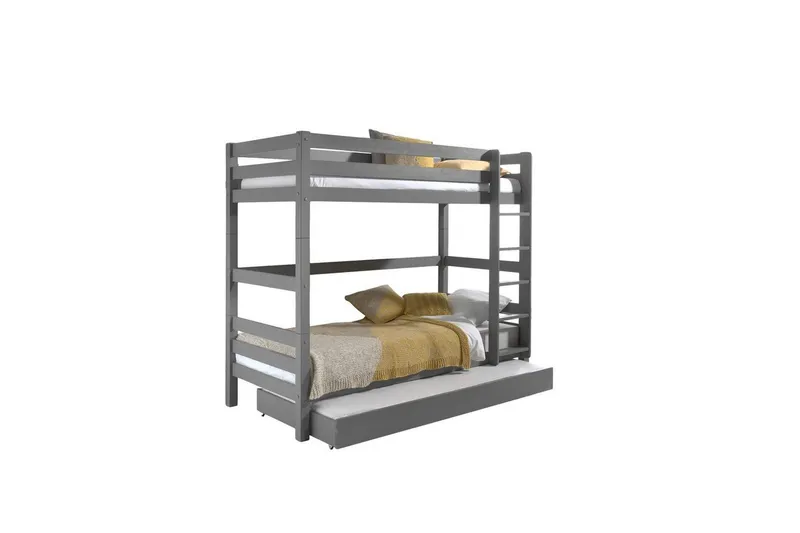 Våningssäng med undersäng Pino Grå, 180 cm - Grå, 180 cm — Grå, 180 cm