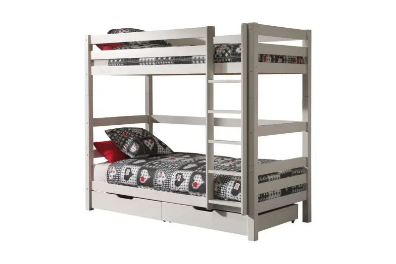 Våningssäng Pino Set med 2 Lådor Vit, 180 cm - Vit, 180 cm — Vit, 180 cm