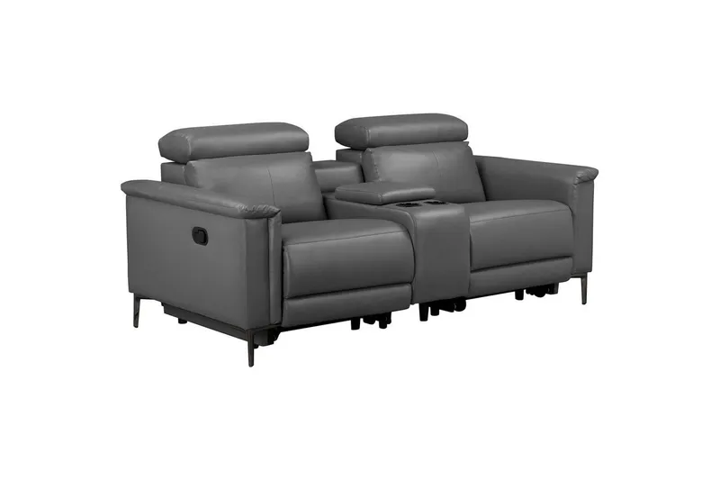 Vanlig liggfåtölj Loft24 Dubbel recliner stol Loft24 Lund Grey Artificial leather — Loft24