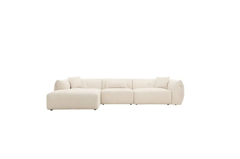 Vanlig Soffa med enkeldivan utan schäslong VIND Hörnsoffa VIND Positano Beige Beige — VIND