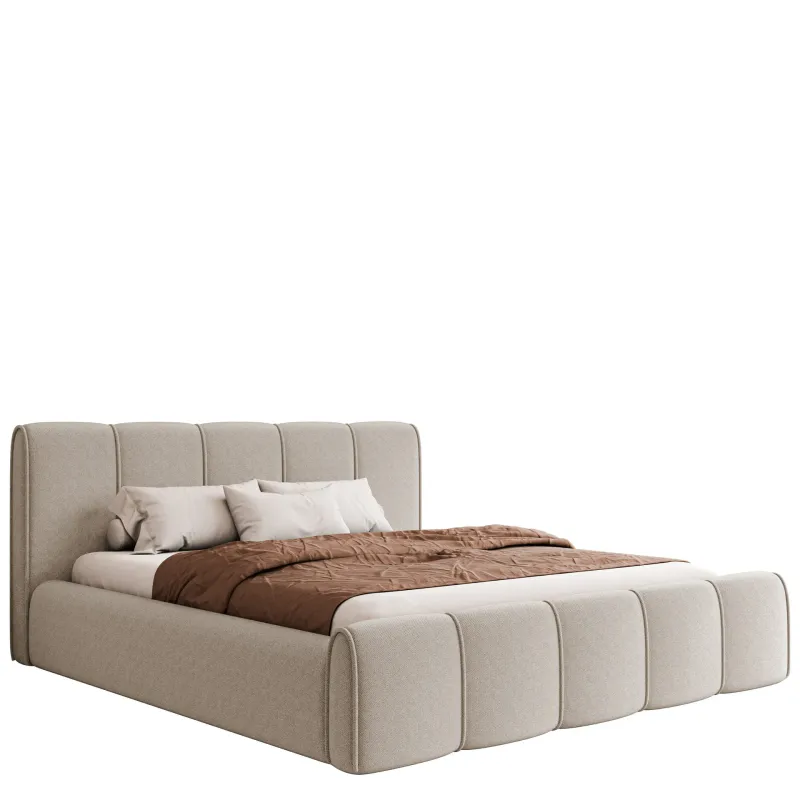 Varlinor Sängram 160x200 cm med Förvaring - Beige — Beige