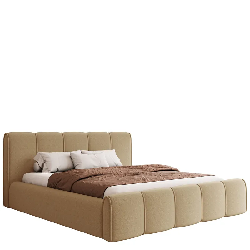 Varlinor Sängram 200x200 cm med Förvaring - Mörkbeige — Mörkbeige
