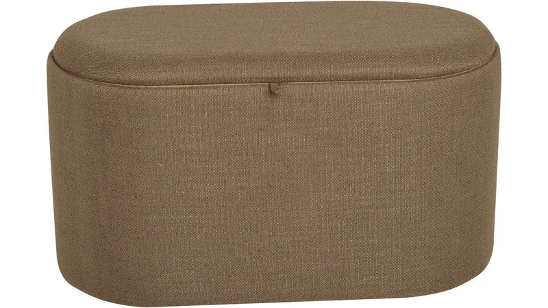 Velmira Puff 77 cm Oval - Mörkbeige — Mörkbeige