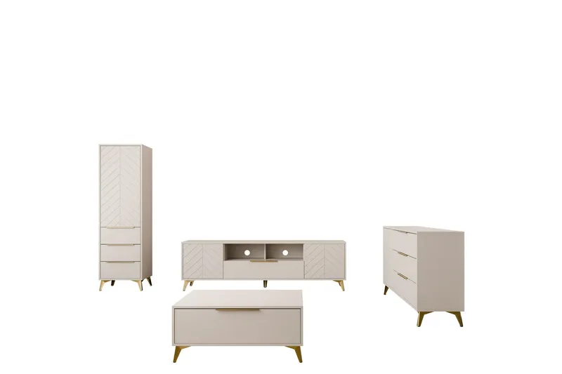 Vemdalen Möbelset För Vardagsrum - Sand beige — Sand beige